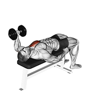Dumbbell Lying One Arm Press V. 2 animated exercise demonstration
