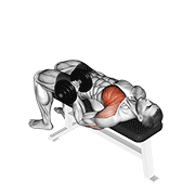 Dumbbell Lying One Arm Press animated exercise demonstration