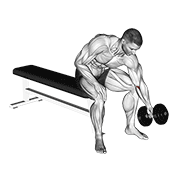 Dumbbell Seated One Arm Rotate animated exercise demonstration