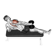 Dumbbell Side Lying One Hand Raise animated exercise demonstration
