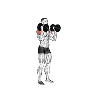 Dumbbell W-Press animated exercise demonstration