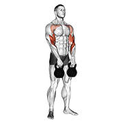 Kettlebell Alternating Hang Clean animated exercise demonstration