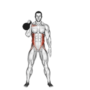 Kettlebell Bent Press animated exercise demonstration