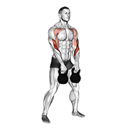 Kettlebell Double Alternating Hang Clean animated exercise demonstration