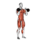 Kettlebell Double Jerk animated exercise demonstration
