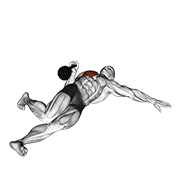 Kettlebell Extended Range One Arm Press On Floor animated exercise demonstration