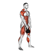 Kettlebell Hang Clean animated exercise demonstration