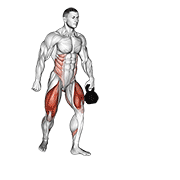 Kettlebell Lunge Pass Through animated exercise demonstration