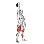 Kettlebell One Arm Jerk animated exercise demonstration