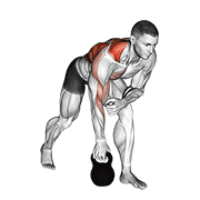Kettlebell One Arm Row animated exercise demonstration