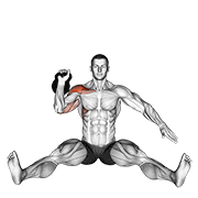 Kettlebell Seated Press animated exercise demonstration