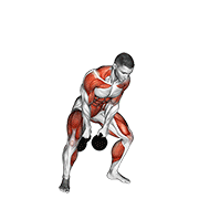 Kettlebell Two Arm Clean animated exercise demonstration