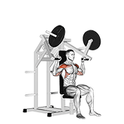 Lever Military Press animated exercise demonstration