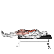 Lying leg raise on the floor showing a braced trunk, controlled leg lift, and lowering only as far as the lower back and pelvis stay stable