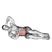 Oblique Crunches Floor animated exercise demonstration