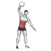 One Arm Slam (With Medicine Ball) animated exercise demonstration