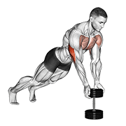 Push-Up Close-Grip Off Dumbbell animated exercise demonstration