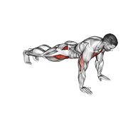 Push-Up Inside Leg Kick animated exercise demonstration