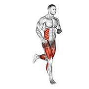 Runner demonstrating relaxed upright posture, controlled arm swing, foot landing close to the body, and smooth forward running rhythm
