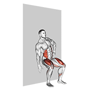 Seated Side Crunch (Wall) animated exercise demonstration