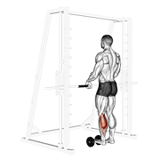 Single Leg Calf Raise (On A Dumbbell) animated exercise demonstration