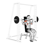 Smith Behind Neck Press animated exercise demonstration