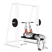 Smith Close-Grip Bench Press animated exercise demonstration