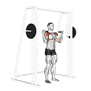 Smith Standing Military Press animated exercise demonstration