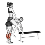 Weighted Donkey Calf Raise animated exercise demonstration