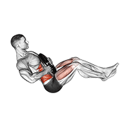 Weighted Russian Twist (Legs Up) animated exercise demonstration