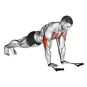 Band Close-Grip Push-Up animated exercise demonstration