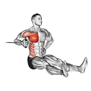 Band One Arm Twisting Chest Press animated exercise demonstration