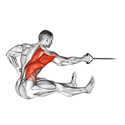 Band One Arm Twisting Seated Row animated exercise demonstration