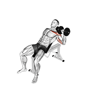 Dumbbell Incline One Arm Press animated exercise demonstration