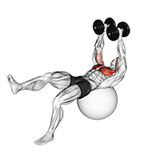 Dumbbell One Leg Fly On Exercise Ball animated exercise demonstration