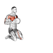 Medicine Ball Chest Push Multiple Response animated exercise demonstration