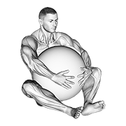 Exercise Ball Hug animated exercise demonstration