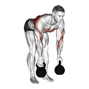 Kettlebell Two Arm Row animated exercise demonstration