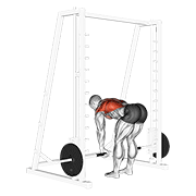 Smith Bent Over Row animated exercise demonstration