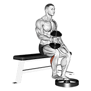 Dumbbell Seated One Leg Calf Raise - Hammer Grip animated exercise demonstration