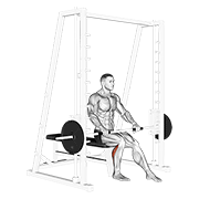 Smith Seated One Leg Calf Raise animated exercise demonstration