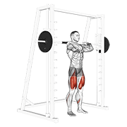 Smith Front Squat (Clean Grip) animated exercise demonstration