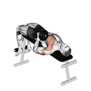 Dumbbell Decline One Arm Hammer Press animated exercise demonstration