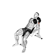 Dumbbell Incline One Arm Hammer Press animated exercise demonstration