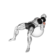 Dumbbell One Arm Hammer Press On Exercise Ball animated exercise demonstration