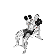 Dumbbell Palms In Incline Bench Press animated exercise demonstration
