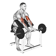 Ez Barbell Close Grip Preacher Curl animated exercise demonstration