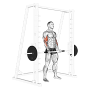 Smith Machine Bicep Curl animated exercise demonstration