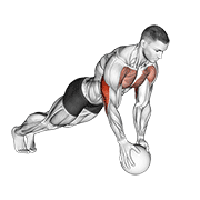 Medicine Ball Close Grip Push Up animated exercise demonstration