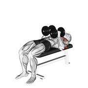 Dumbbell Close Grip Press animated exercise demonstration